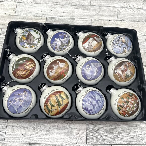 Vintage Sears Roebuck Trimming Traditions 12 days of Christmas Glass Ornaments - Picture 5 of 15